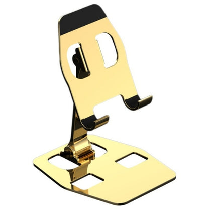 YY-018 Foldable Aluminum Alloy Desktop Phone Tablet Holder(Gold) - Desktop Holder by buy2fix | Online Shopping UK | buy2fix