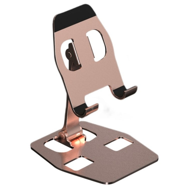 YY-018 Foldable Aluminum Alloy Desktop Phone Tablet Holder(Rose Gold) - Desktop Holder by buy2fix | Online Shopping UK | buy2fix