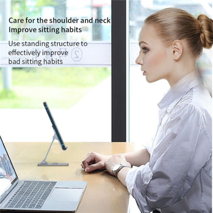 YY-018 Foldable Aluminum Alloy Desktop Phone Tablet Holder(Red) - Desktop Holder by buy2fix | Online Shopping UK | buy2fix