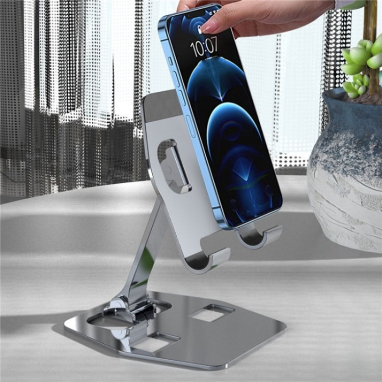 YY-018 Foldable Aluminum Alloy Desktop Phone Tablet Holder(Grey) - Desktop Holder by buy2fix | Online Shopping UK | buy2fix