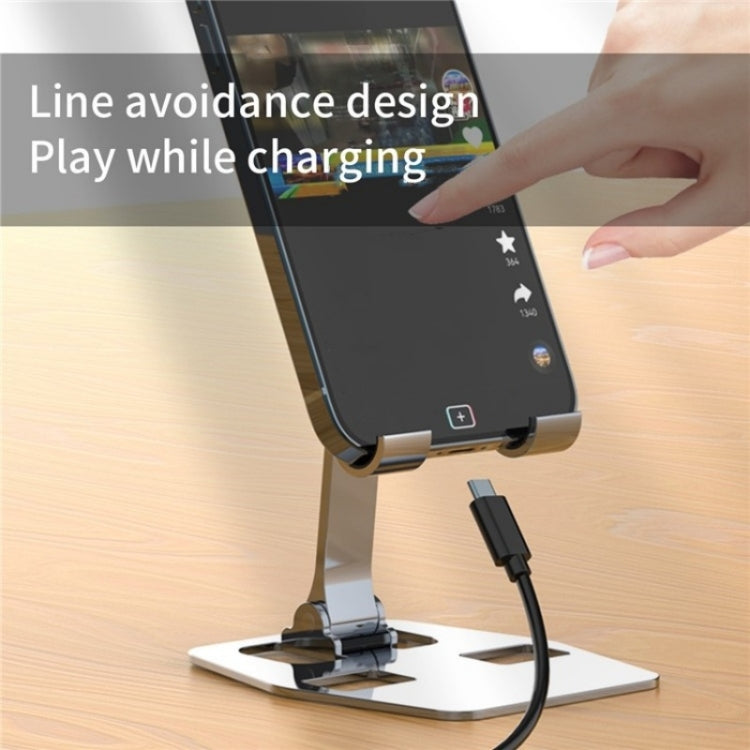 YY-018 Foldable Aluminum Alloy Desktop Phone Tablet Holder(Gold) - Desktop Holder by buy2fix | Online Shopping UK | buy2fix