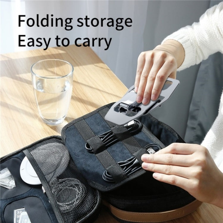 YY-018 Foldable Aluminum Alloy Desktop Phone Tablet Holder(Grey) - Desktop Holder by buy2fix | Online Shopping UK | buy2fix