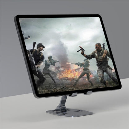 YY-018 Foldable Aluminum Alloy Desktop Phone Tablet Holder(Grey) - Desktop Holder by buy2fix | Online Shopping UK | buy2fix