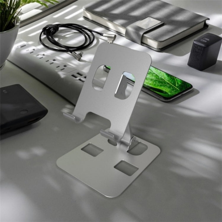 YY-026 Foldable Aluminum Alloy Desktop Phone Stand(Silver Grey) - Desktop Holder by buy2fix | Online Shopping UK | buy2fix