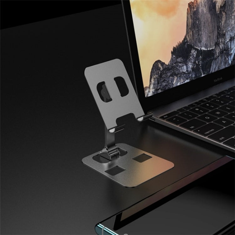 YY-026 Foldable Aluminum Alloy Desktop Phone Stand(Silver Grey) - Desktop Holder by buy2fix | Online Shopping UK | buy2fix