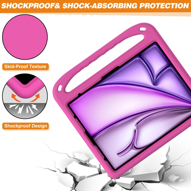 For iPad Air 13 2025 / 2024 Handle EVA Shockproof Tablet Case with Holder(RoseRed) - iPad Air 13 2025 / 2024 Cases by buy2fix | Online Shopping UK | buy2fix