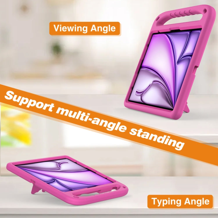 For iPad Air 13 2025 / 2024 Handle EVA Shockproof Tablet Case with Holder(RoseRed) - iPad Air 13 2025 / 2024 Cases by buy2fix | Online Shopping UK | buy2fix
