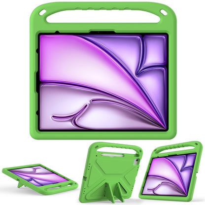 For iPad Air 13 2025 / 2024 Handle EVA Shockproof Tablet Case with Holder(Green) - iPad Air 13 2025 / 2024 Cases by buy2fix | Online Shopping UK | buy2fix