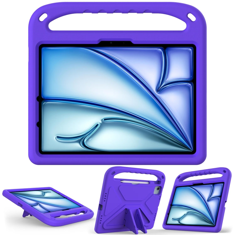 For iPad Air 11 2025 / 2024 / Pro 11 2024 Handle EVA Shockproof Tablet Case with Holder(Purple) - iPad Air 11 2025 / 2024 Cases by buy2fix | Online Shopping UK | buy2fix