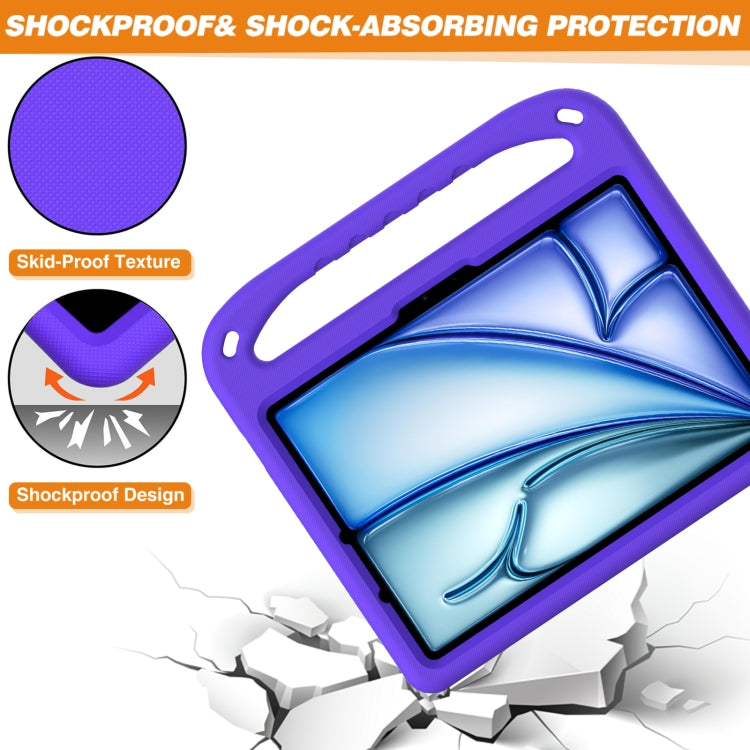 For iPad Air 11 2025 / 2024 / Pro 11 2024 Handle EVA Shockproof Tablet Case with Holder(Purple) - iPad Air 11 2025 / 2024 Cases by buy2fix | Online Shopping UK | buy2fix