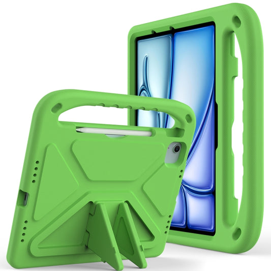 For iPad Air 11 2025 / 2024 / Pro 11 2024 Handle EVA Shockproof Tablet Case with Holder(Green) - iPad Air 11 2025 / 2024 Cases by buy2fix | Online Shopping UK | buy2fix
