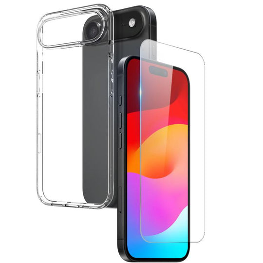 For iPhone Air NORTHJO 2 in 1 TPU Phone Case Screen Protector Tempered Glass Film(Clear)