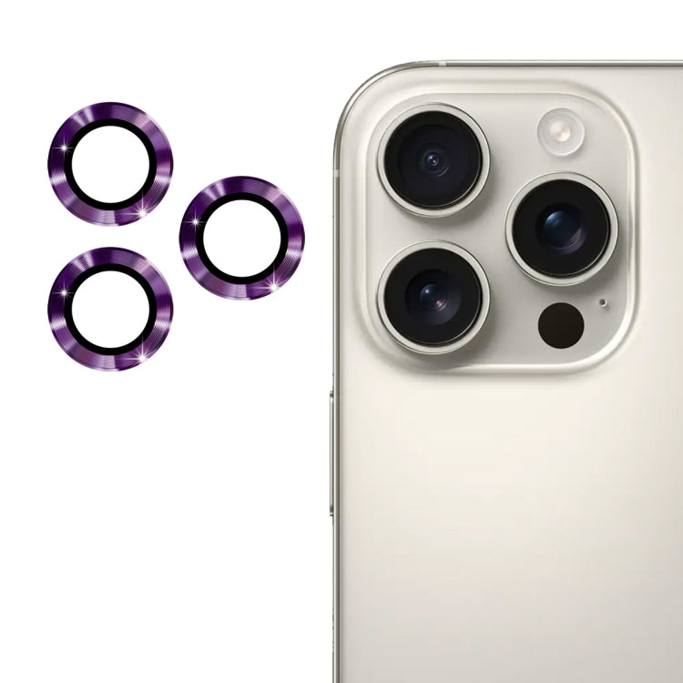 For iPhone 16 Pro / 16 Pro Max ENKAY 9H Rear Lens Aluminium Alloy Tempered Glass Film(Dark Purple) - iPhone 16 Pro Max Tempered Glass by ENKAY | Online Shopping UK | buy2fix