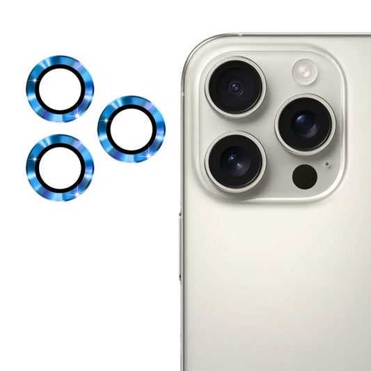 For iPhone 16 Pro / 16 Pro Max ENKAY 9H Rear Lens Aluminium Alloy Tempered Glass Film(Sea Blue) - iPhone 16 Pro Max Tempered Glass by ENKAY | Online Shopping UK | buy2fix