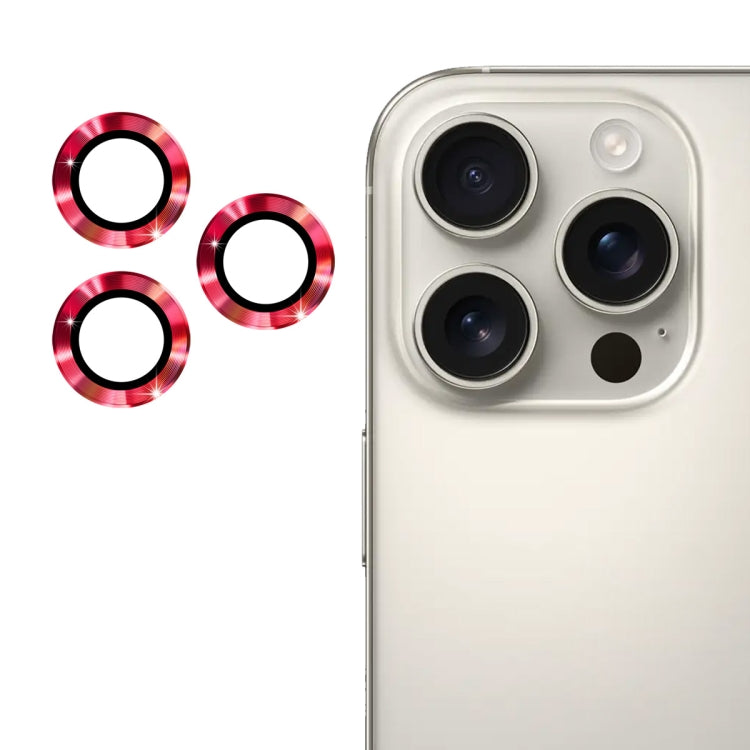 For iPhone 16 Pro / 16 Pro Max ENKAY 9H Rear Lens Aluminium Alloy Tempered Glass Film(Red) - iPhone 16 Pro Max Tempered Glass by ENKAY | Online Shopping UK | buy2fix