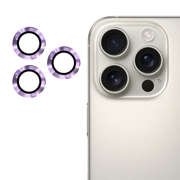 For iPhone 16 Pro / 16 Pro Max ENKAY 9H Rear Lens Aluminium Alloy Tempered Glass Film(Light Purple) - iPhone 16 Pro Max Tempered Glass by ENKAY | Online Shopping UK | buy2fix