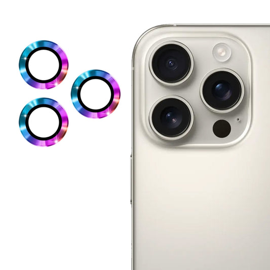 For iPhone 16 Pro / 16 Pro Max ENKAY 9H Rear Lens Aluminium Alloy Tempered Glass Film(Colorful) - iPhone 16 Pro Max Tempered Glass by ENKAY | Online Shopping UK | buy2fix