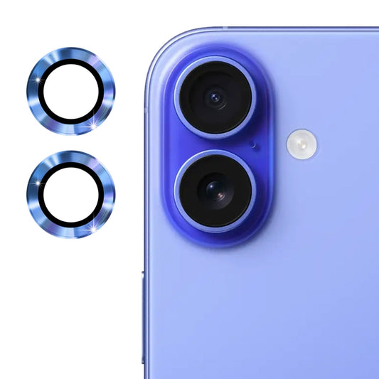 For iPhone 16 / 16 Plus ENKAY 9H Rear Lens Aluminium Alloy Tempered Glass Film(Sky Blue) - iPhone 16 Plus Tempered Glass by ENKAY | Online Shopping UK | buy2fix
