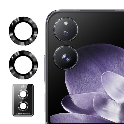 For Xiaomi Mix Flip ENKAY 9H Rear Lens Aluminium Alloy Tempered Glass Film(Black) -  by ENKAY | Online Shopping UK | buy2fix