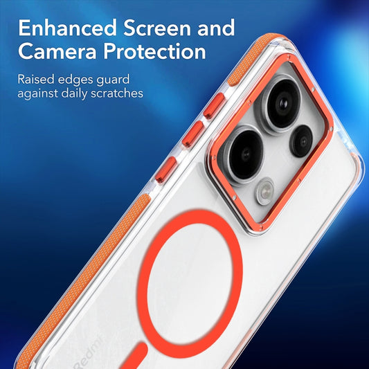 For Xiaomi Redmi Note 13 Pro 4G Magsafe Two-color TPU Transparent PC Shockproof Phone Case(Orange) - Xiaomi Cases by buy2fix | Online Shopping UK | buy2fix
