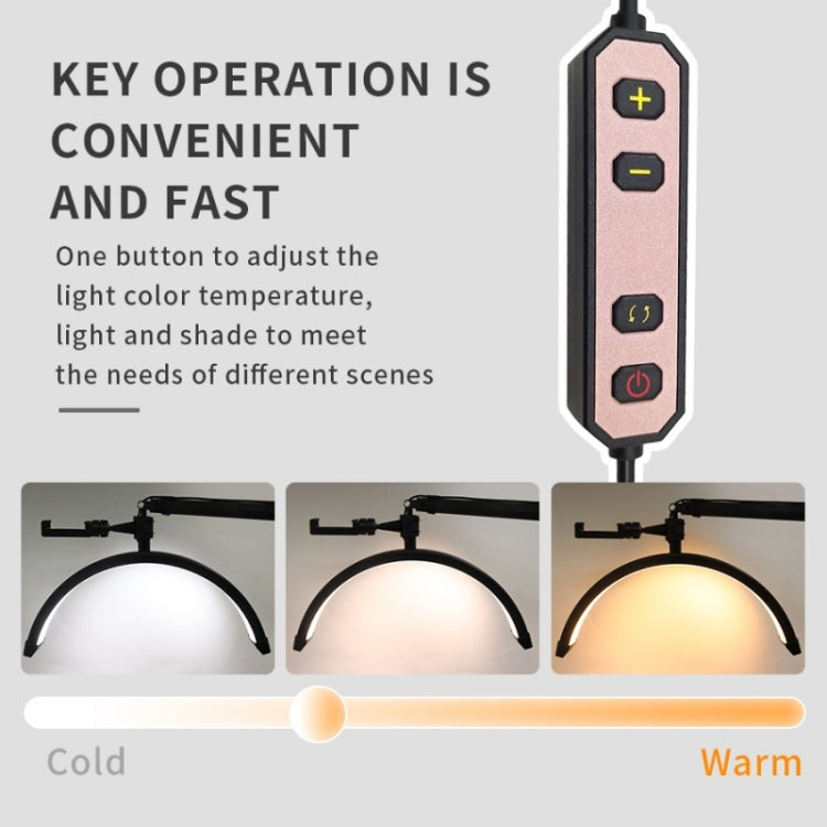 HD-M3X Pro 16 inch Adjustable Brightness Beauty Light Half Moon Light Eyelash Tech Lamp, Plug:UK Plug(White) by buy2fix