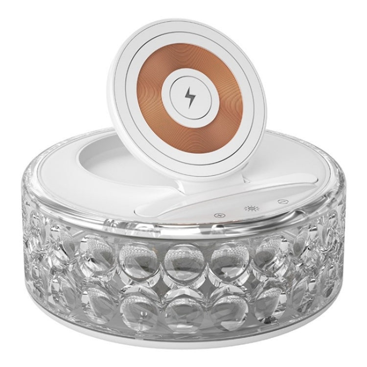 F11 Mobile Phone Holder Desktop Wireless Charger Dock Multi-Function Crystal Night Light by buy2fix