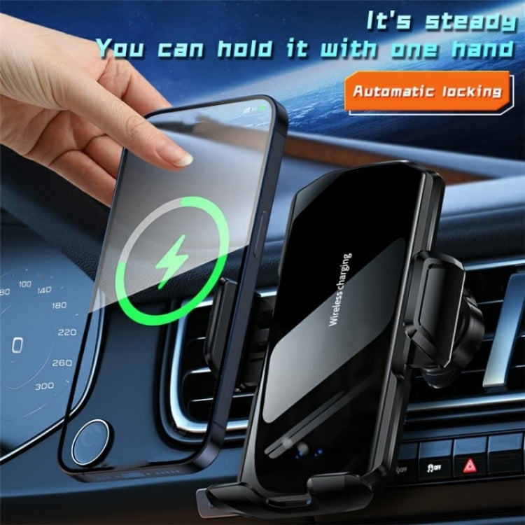 SD10 Wireless Charging Car Air Vent Car Mount Smart Sensor Phone Holder Charger - Wireless Charger Holders by buy2fix | Online Shopping UK | buy2fix