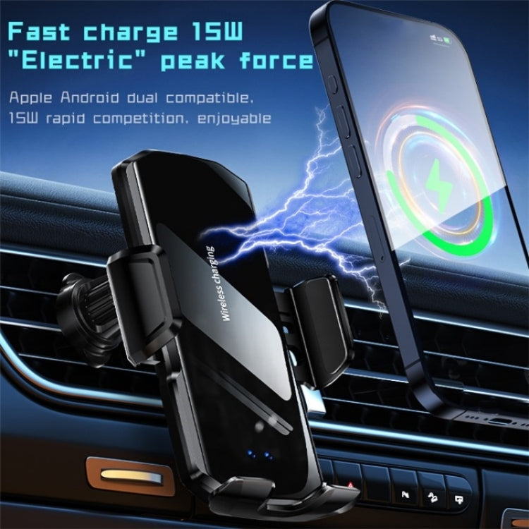 SD10 Wireless Charging Car Air Vent Car Mount Smart Sensor Phone Holder Charger - Wireless Charger Holders by buy2fix | Online Shopping UK | buy2fix