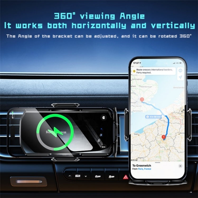 SD10 Wireless Charging Car Air Vent Car Mount Smart Sensor Phone Holder Charger - Wireless Charger Holders by buy2fix | Online Shopping UK | buy2fix