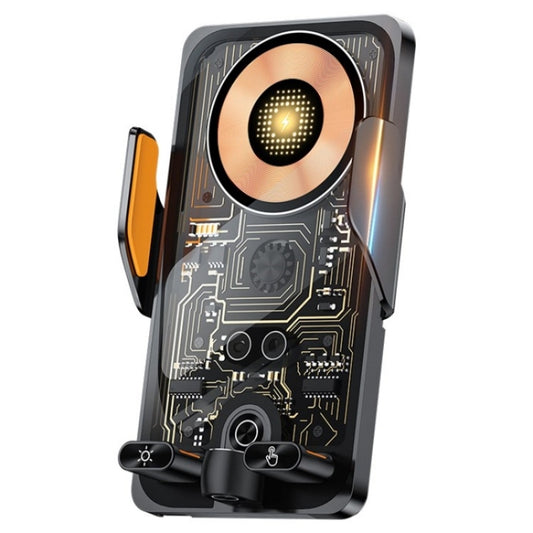 C1 Car Wireless 66W Fast Charger Phone Holder Infrared Sensor Punk Style(Black) - Wireless Charger Holders by buy2fix | Online Shopping UK | buy2fix