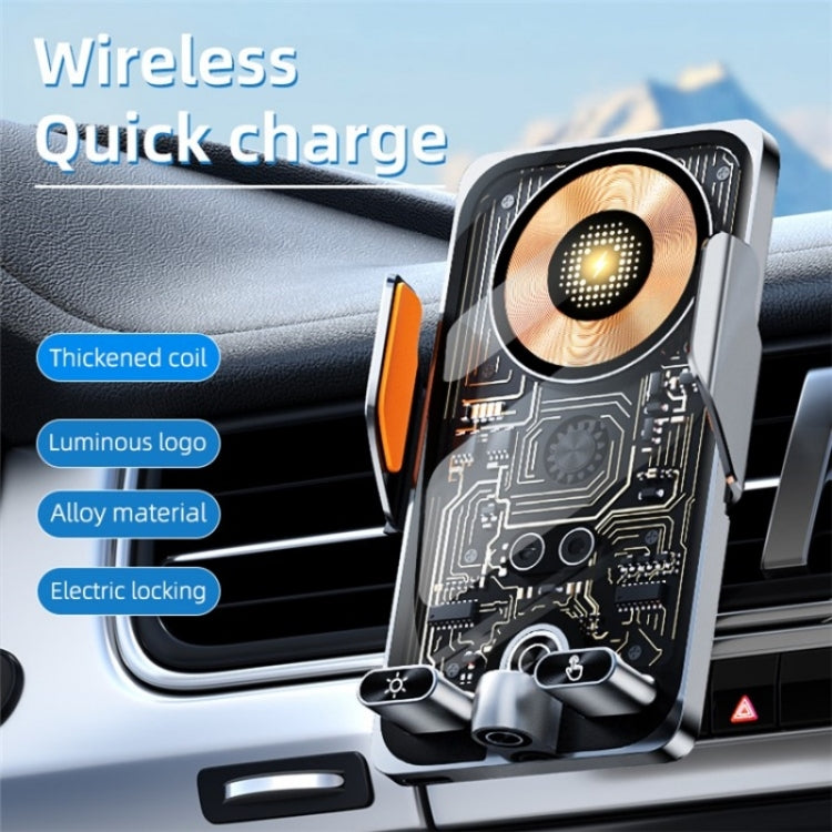 C1 Car Wireless 66W Fast Charger Phone Holder Infrared Sensor Punk Style(Black) - Wireless Charger Holders by buy2fix | Online Shopping UK | buy2fix