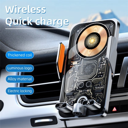 C1 Car Wireless 66W Fast Charger Phone Holder Infrared Sensor Punk Style(Black) - Wireless Charger Holders by buy2fix | Online Shopping UK | buy2fix