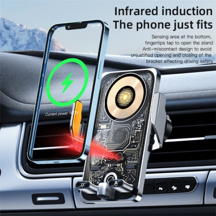 C1 Car Wireless 66W Fast Charger Phone Holder Infrared Sensor Punk Style(Black) - Wireless Charger Holders by buy2fix | Online Shopping UK | buy2fix