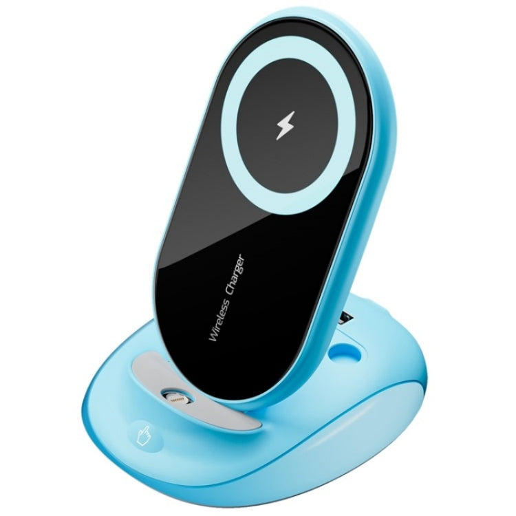K18 Universal Desktop Stand 15W Wireless Fast Charging Phone Charger(Blue) by buy2fix