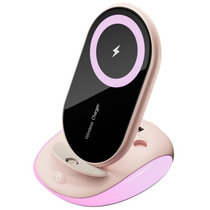 K18 Universal Desktop Stand 15W Wireless Fast Charging Phone Charger(Pink) by buy2fix