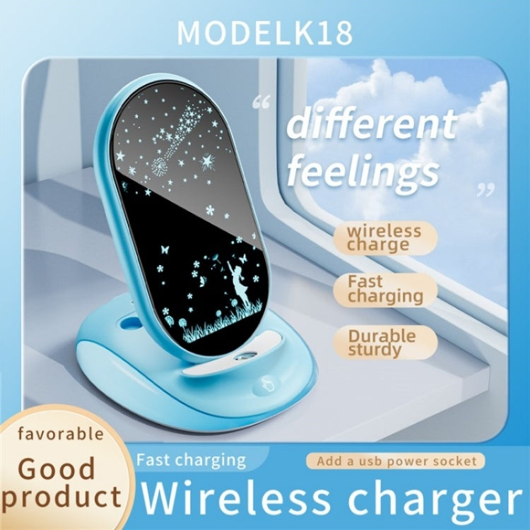 K18 Universal Desktop Stand 15W Wireless Fast Charging Phone Charger(White) by buy2fix