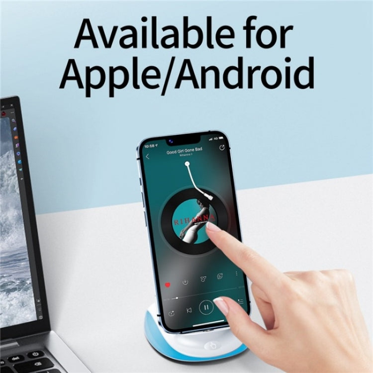K18 Universal Desktop Stand 15W Wireless Fast Charging Phone Charger(Blue) by buy2fix