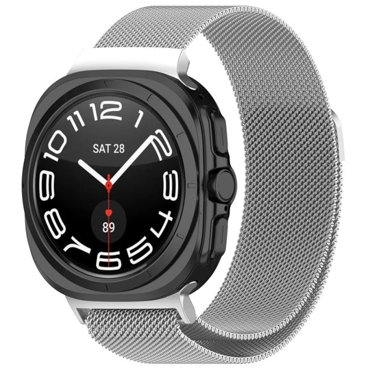 For Galaxy Watch Ultra2 2026 / 2025 / 1 2024 Milan Magnetic Metal Steel Watch Band(Silver)