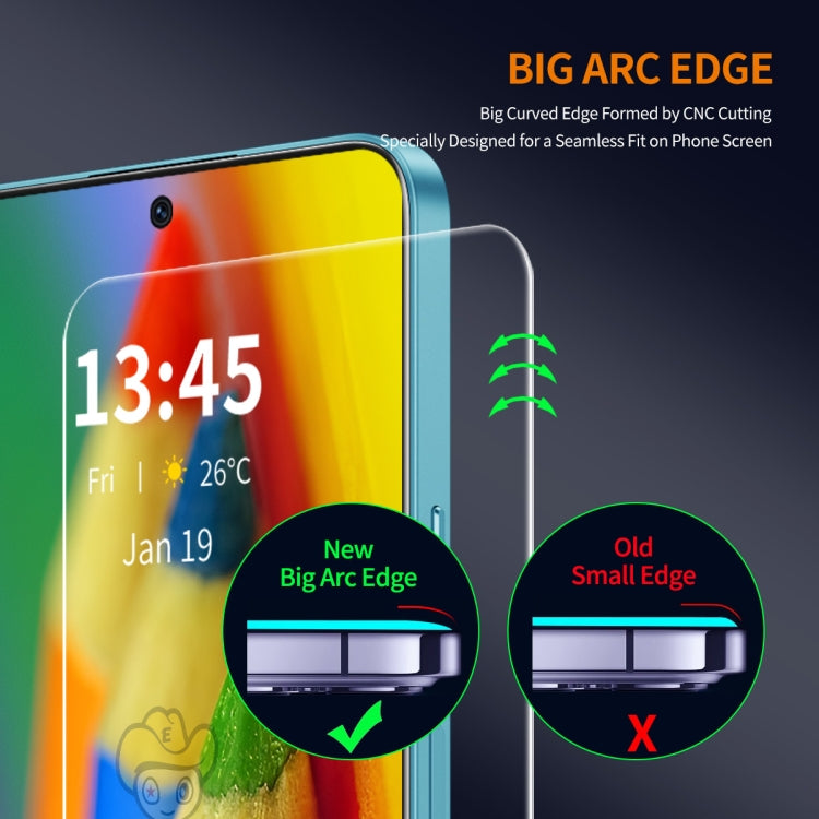 For Motorola Moto G Play 2024 2pcs ENKAY 9H Big Arc Edge High Aluminum-silicon Tempered Glass Film by ENKAY