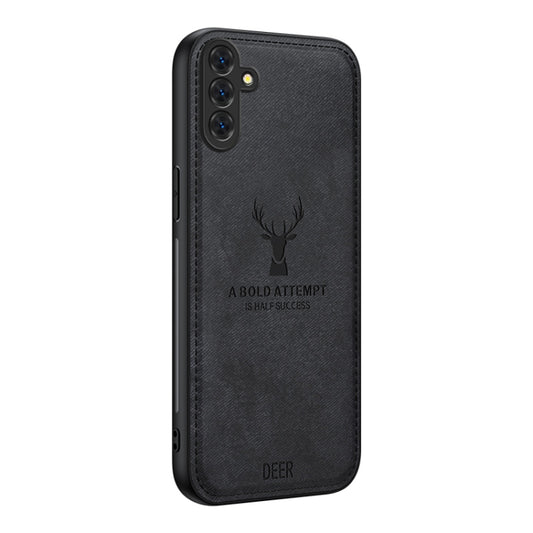 For Samsung Galaxy S25 5G Deer Head Cloth Skin All-inclusive Phone Case(Black) by buy2fix