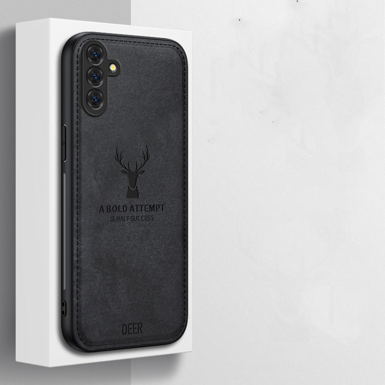 For Samsung Galaxy S25 5G Deer Head Cloth Skin All-inclusive Phone Case(Black) by buy2fix