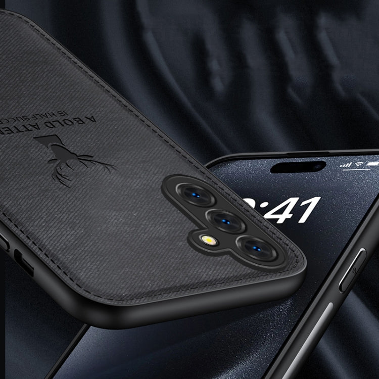 For Samsung Galaxy S25 5G Deer Head Cloth Skin All-inclusive Phone Case(Blue) by buy2fix