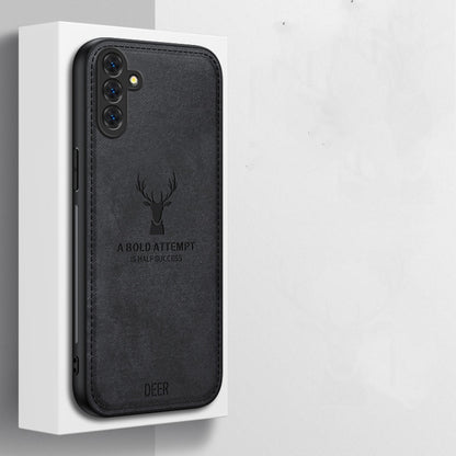 For Samsung Galaxy S25 5G Deer Head Cloth Skin All-inclusive Phone Case(White) by buy2fix