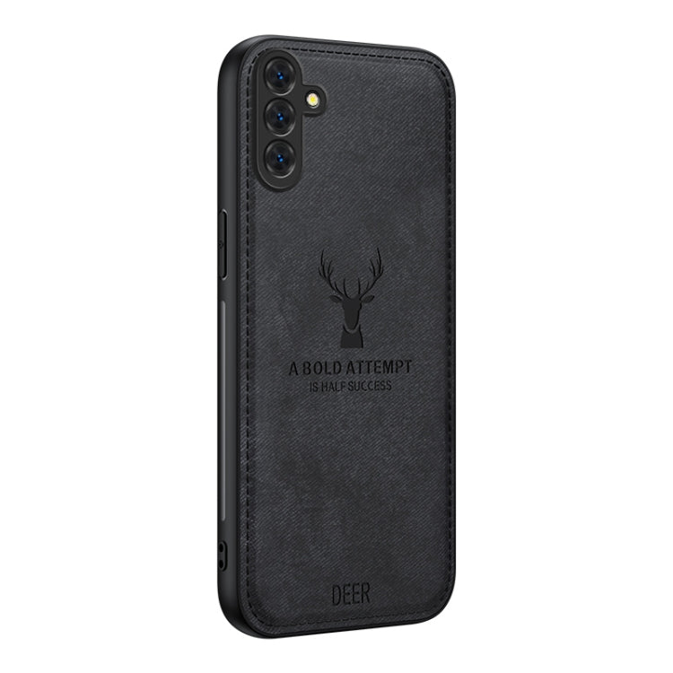 For Samsung Galaxy S25+ 5G Deer Head Cloth Skin All-inclusive Phone Case(Black) by buy2fix