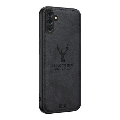 For Samsung Galaxy S25+ 5G Deer Head Cloth Skin All-inclusive Phone Case(Black) by buy2fix