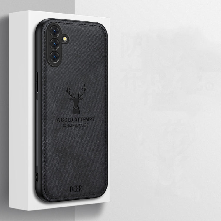 For Samsung Galaxy S25+ 5G Deer Head Cloth Skin All-inclusive Phone Case(Black) by buy2fix