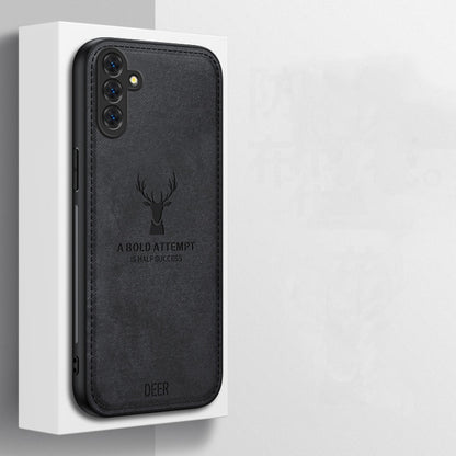For Samsung Galaxy S25+ 5G Deer Head Cloth Skin All-inclusive Phone Case(Black) by buy2fix