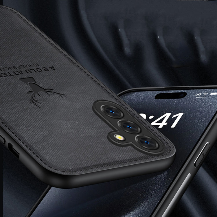 For Samsung Galaxy S25+ 5G Deer Head Cloth Skin All-inclusive Phone Case(Black) by buy2fix