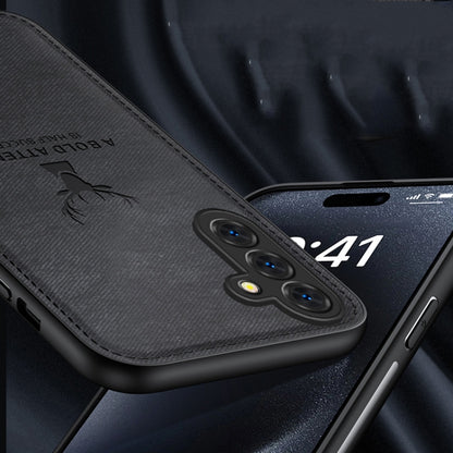 For Samsung Galaxy S25+ 5G Deer Head Cloth Skin All-inclusive Phone Case(Black) by buy2fix