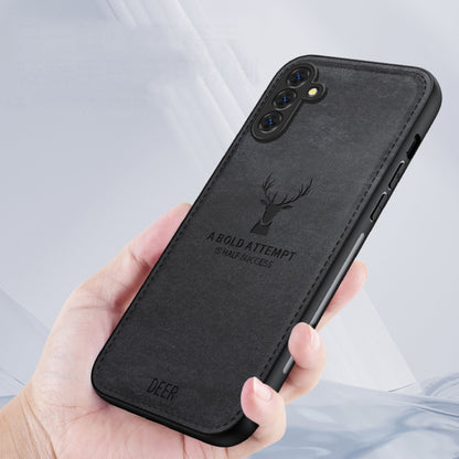 For Samsung Galaxy S25+ 5G Deer Head Cloth Skin All-inclusive Phone Case(Black) by buy2fix